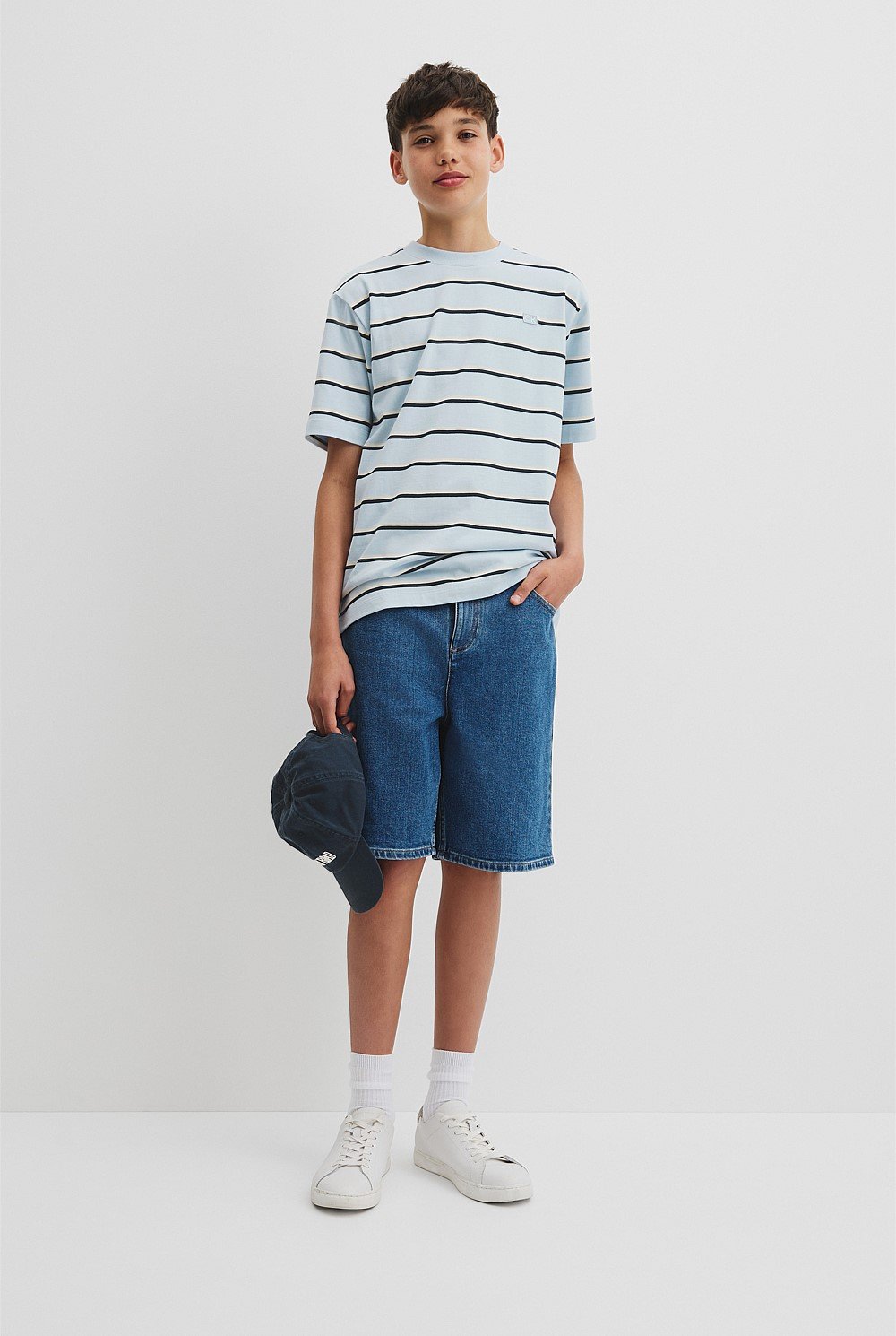 Teen Australian Cotton Relaxed Stripe T-Shirt