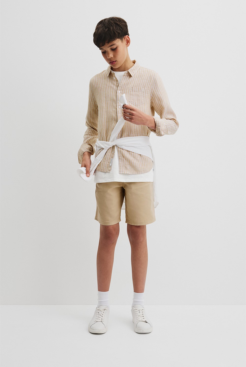 Teen Organically Grown Linen Long Sleeve Shirt