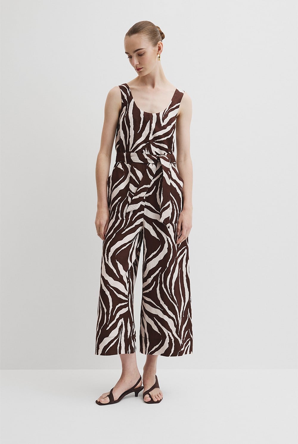 Linen Printed Jumpsuit