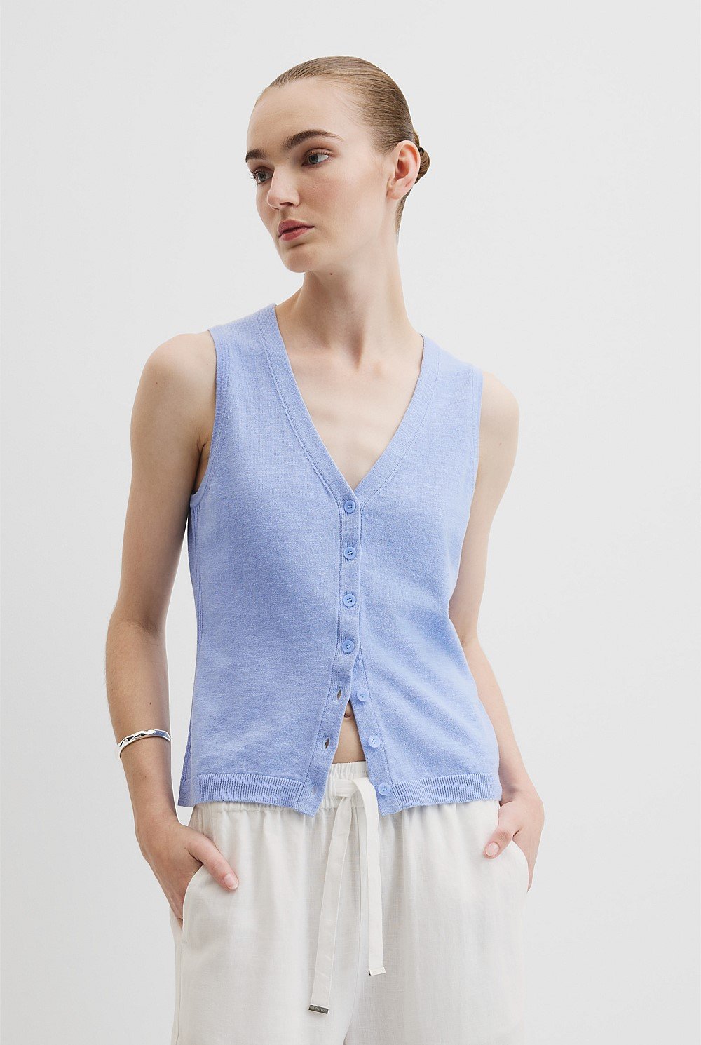 Organically Grown Cotton Linen Blend Vest
