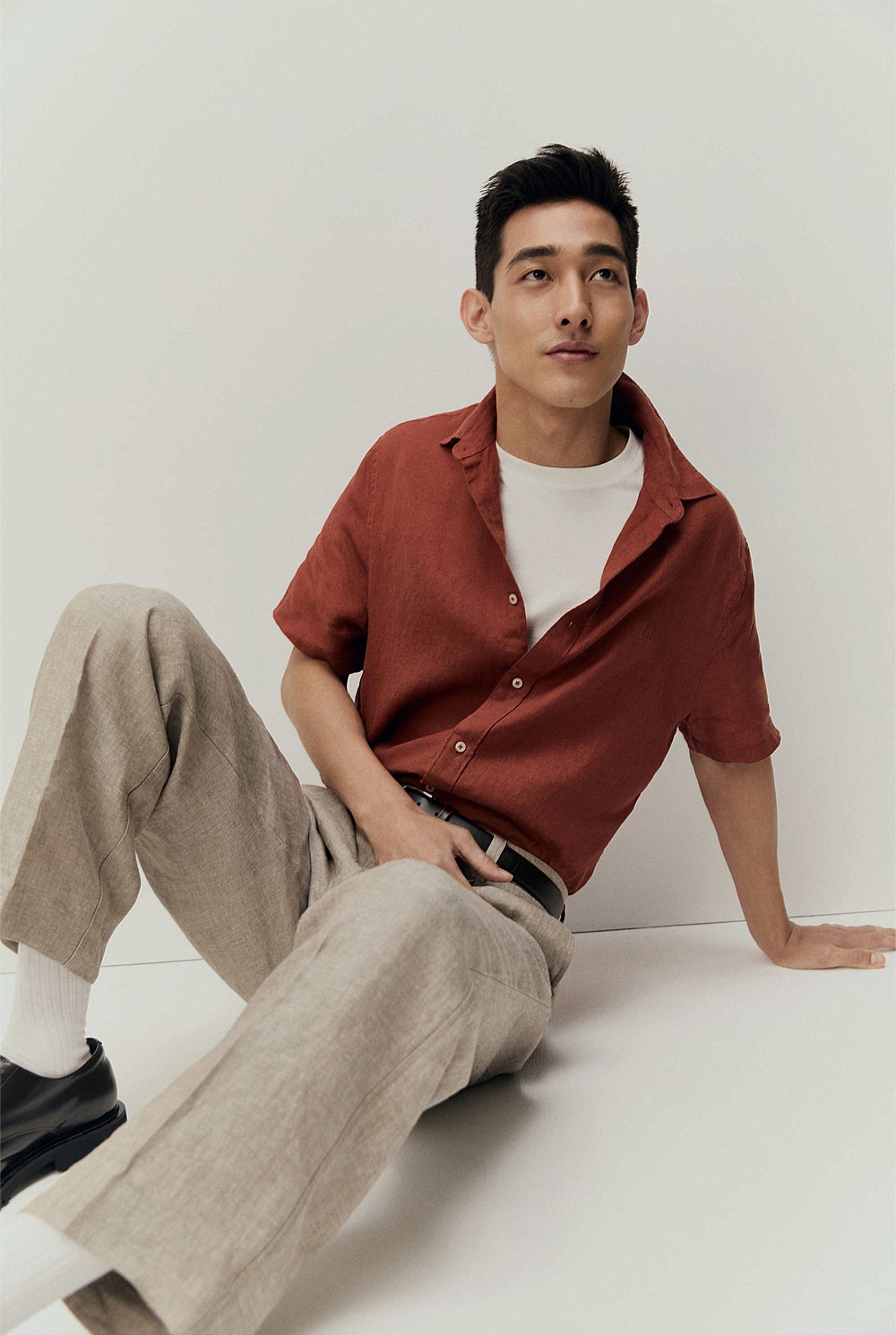 Regular Fit Organically Grown Linen Short Sleeve Shirt