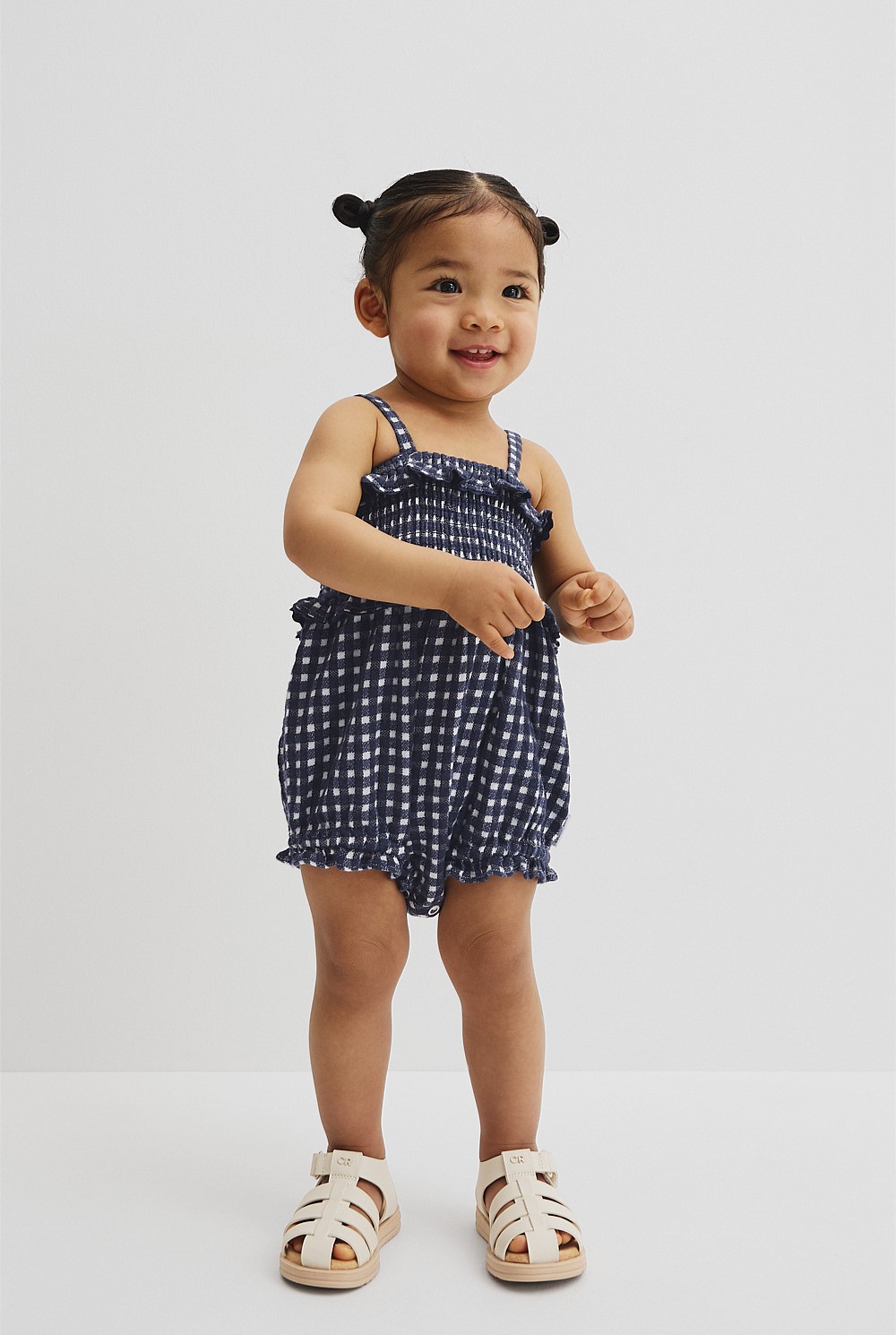 Gingham Frill Romper