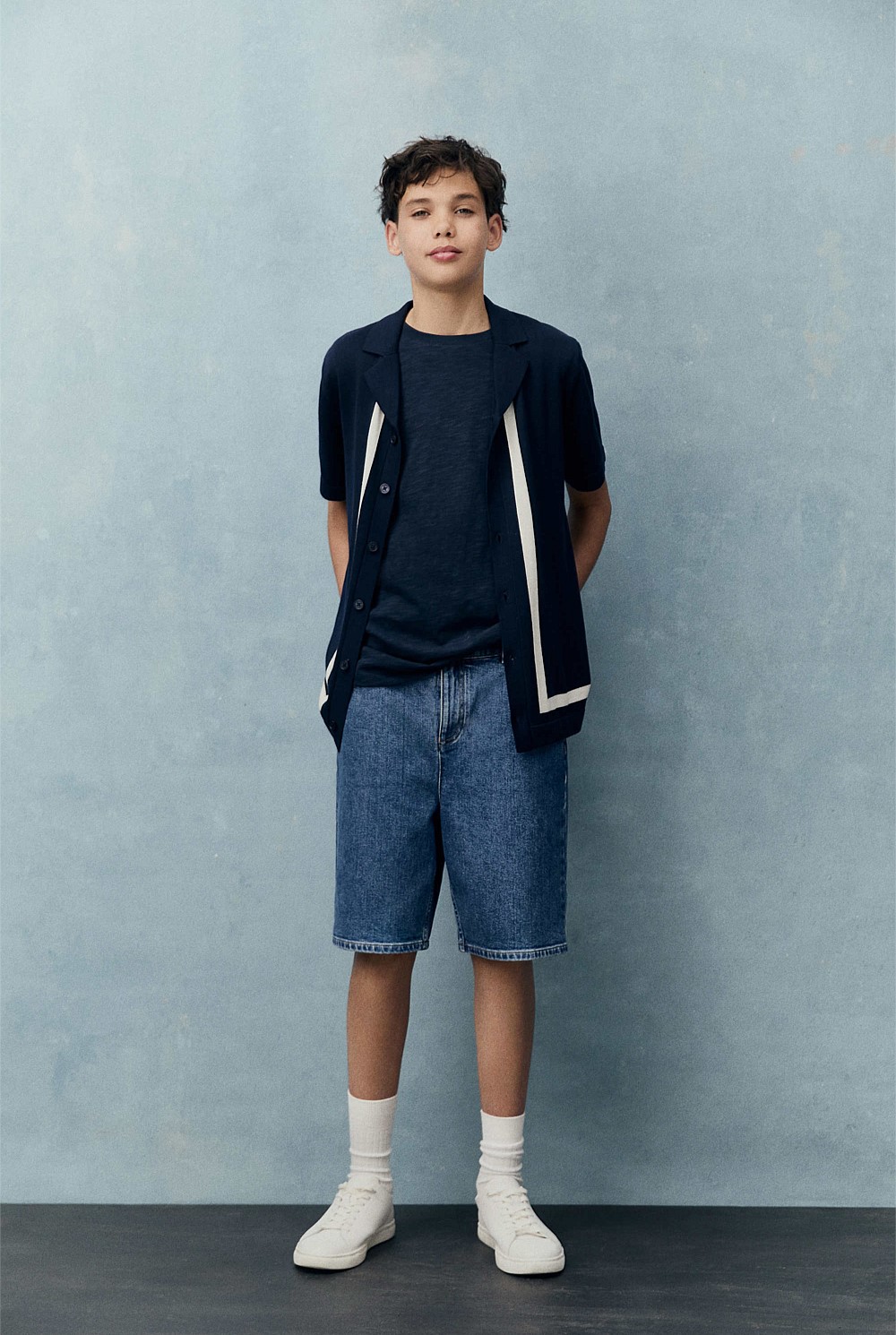 Teen Knit Stripe Detail Shirt