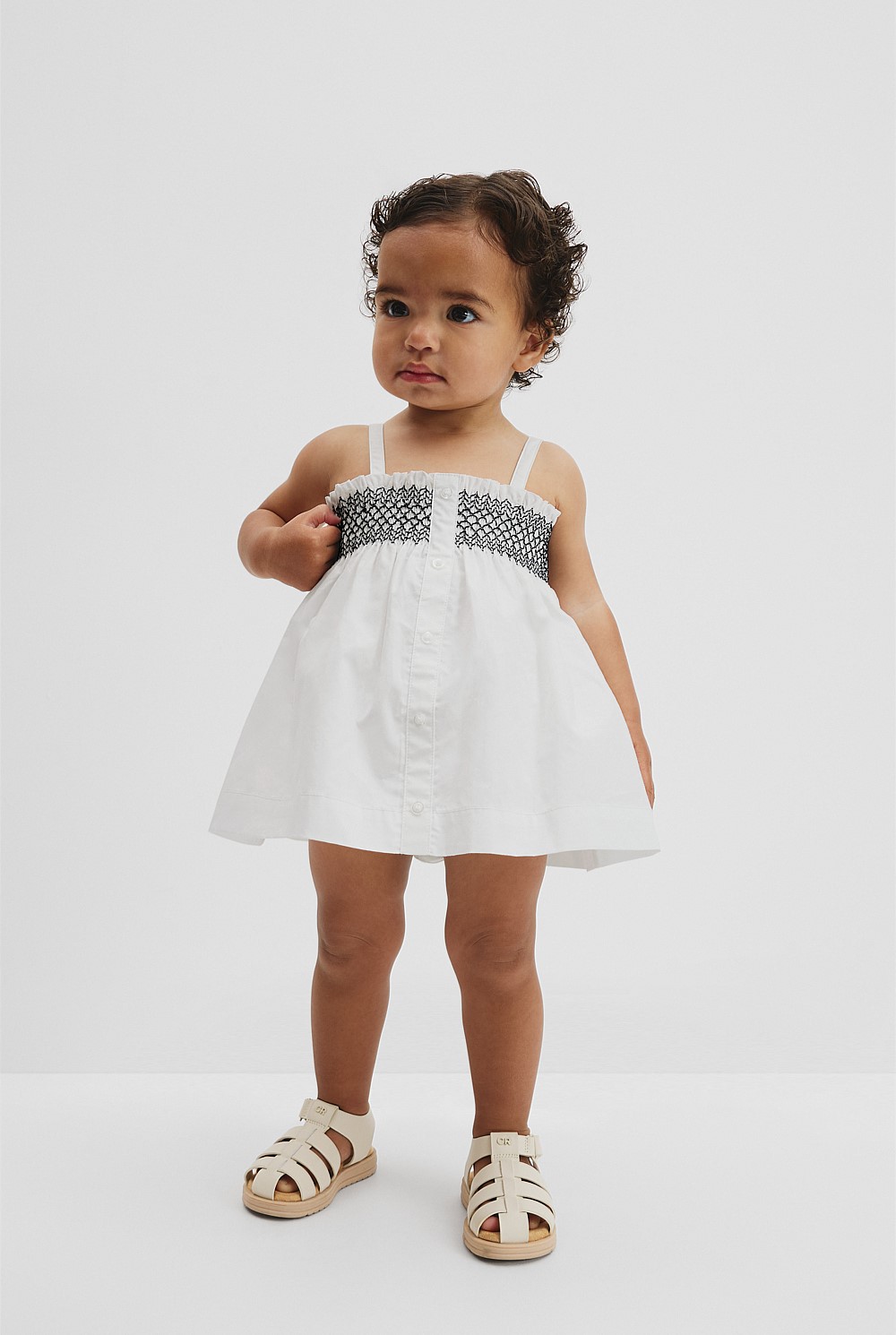 Shirred Romper Dress