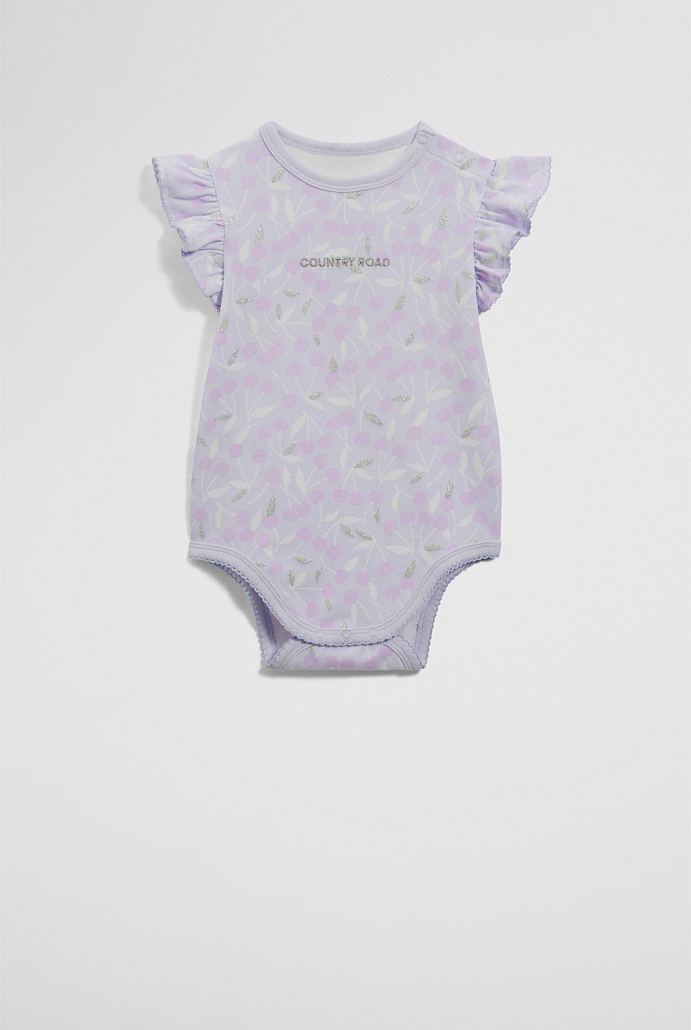 Frill Short Sleeve Cherry Bodysuit