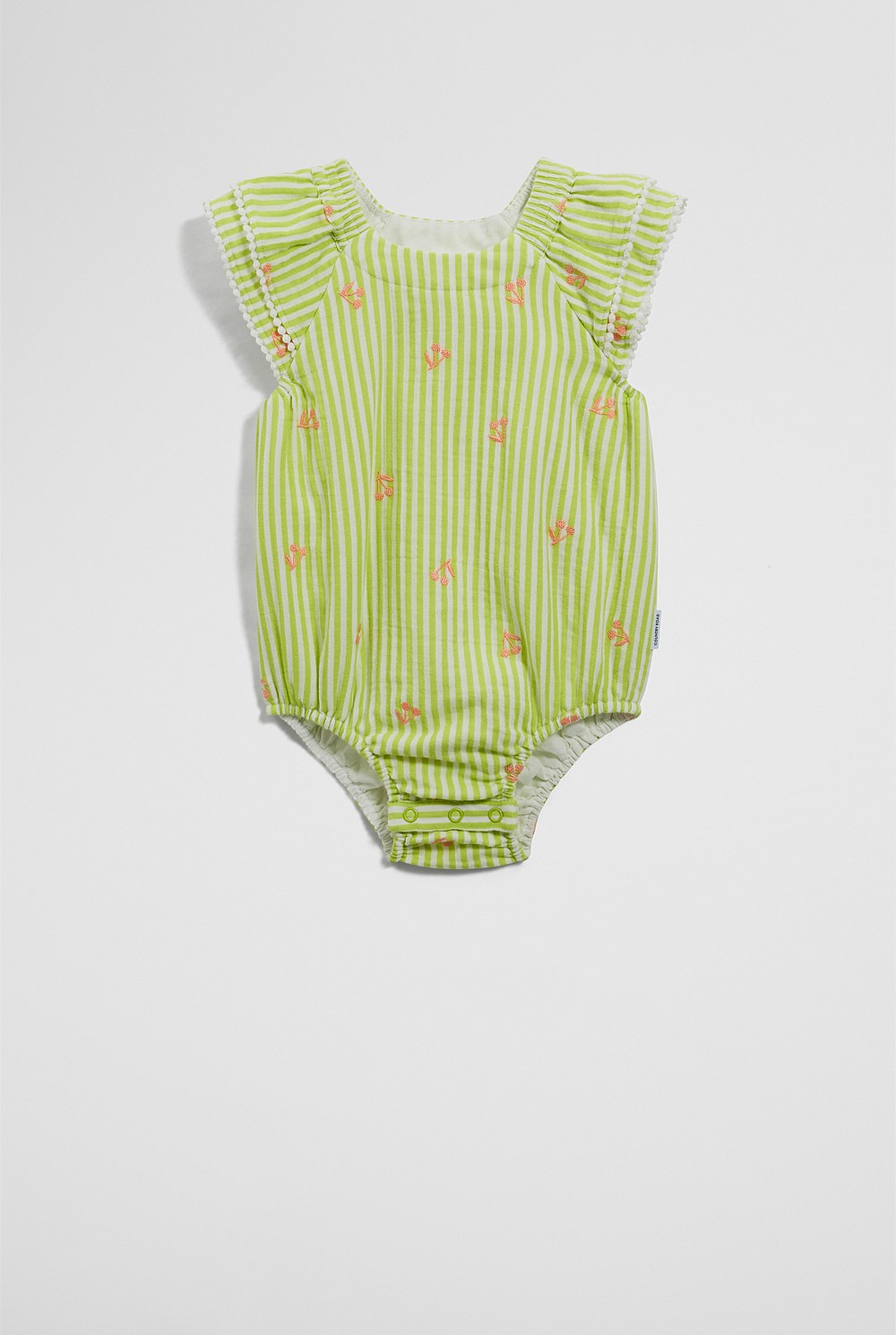 Stripe Embroidered Romper