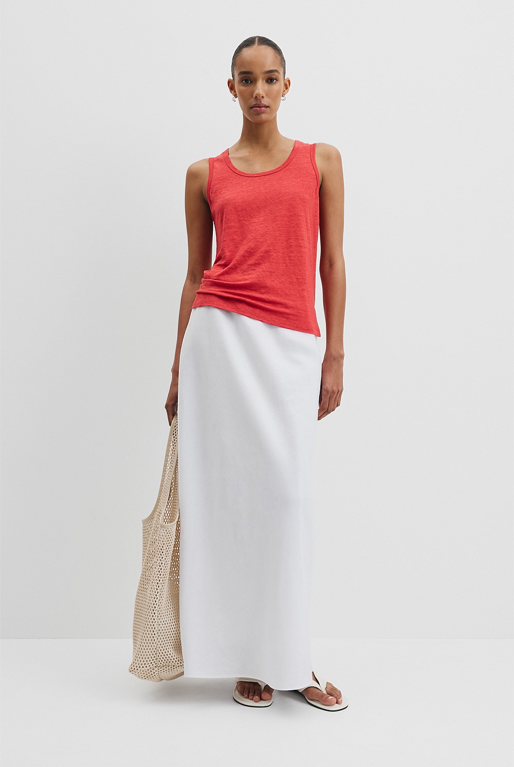 Linen Scoop Neck Tank