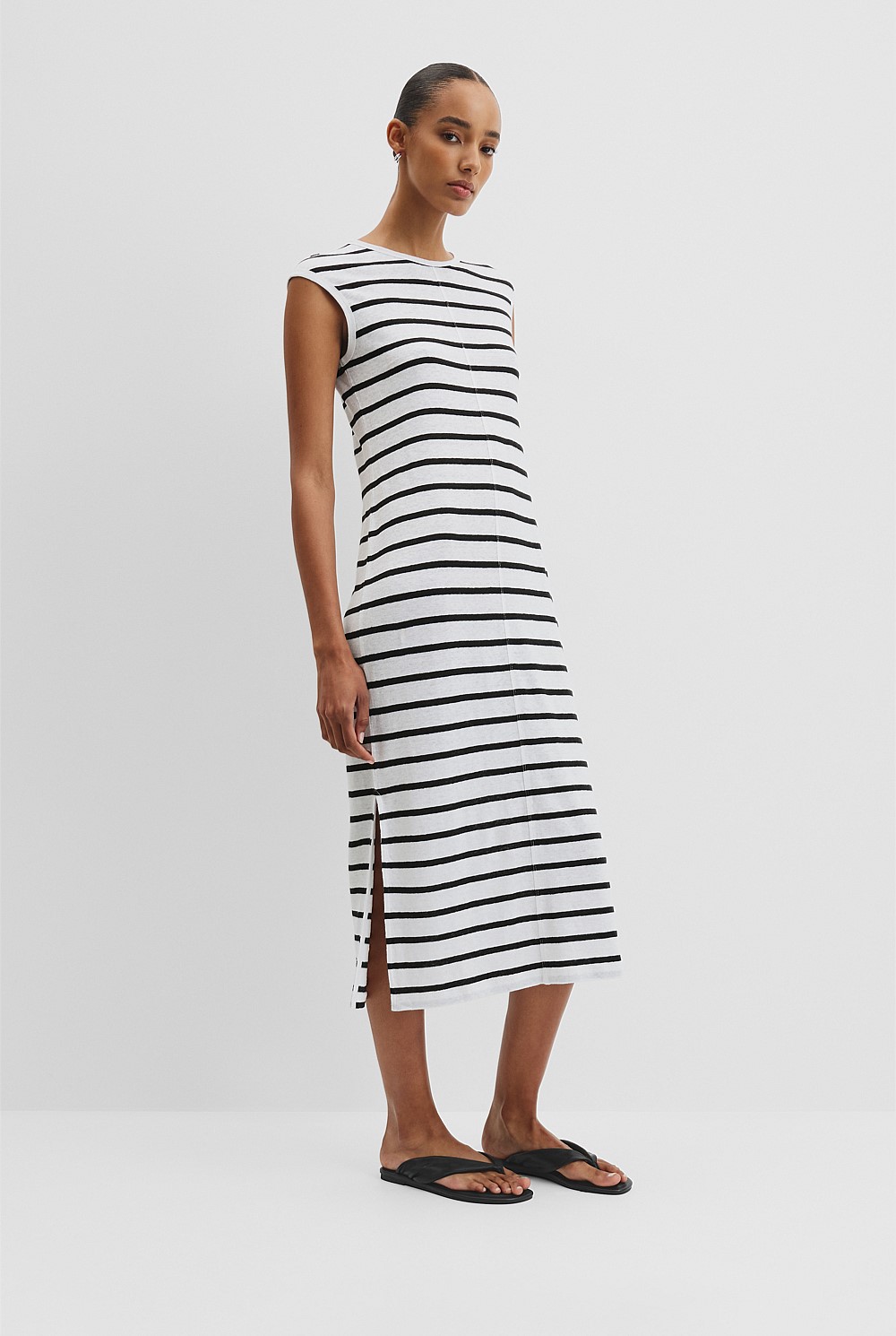 Stripe Linen Jersey Dress