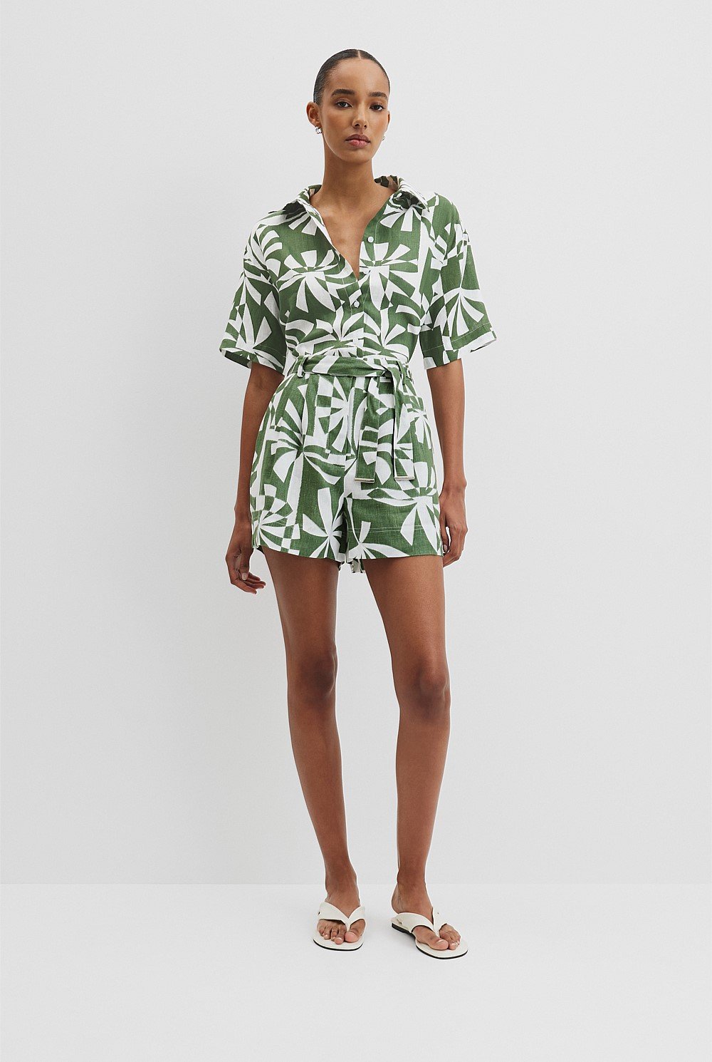 Organically Grown Linen Print Short