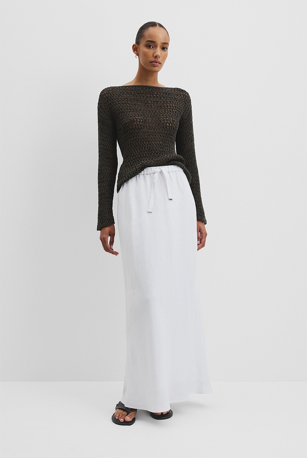 Organically Grown Linen Column Skirt