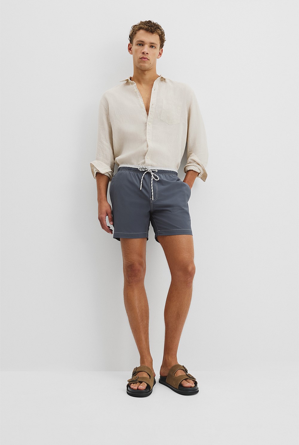 Recycled Polyester Blend Contrast Swim Short