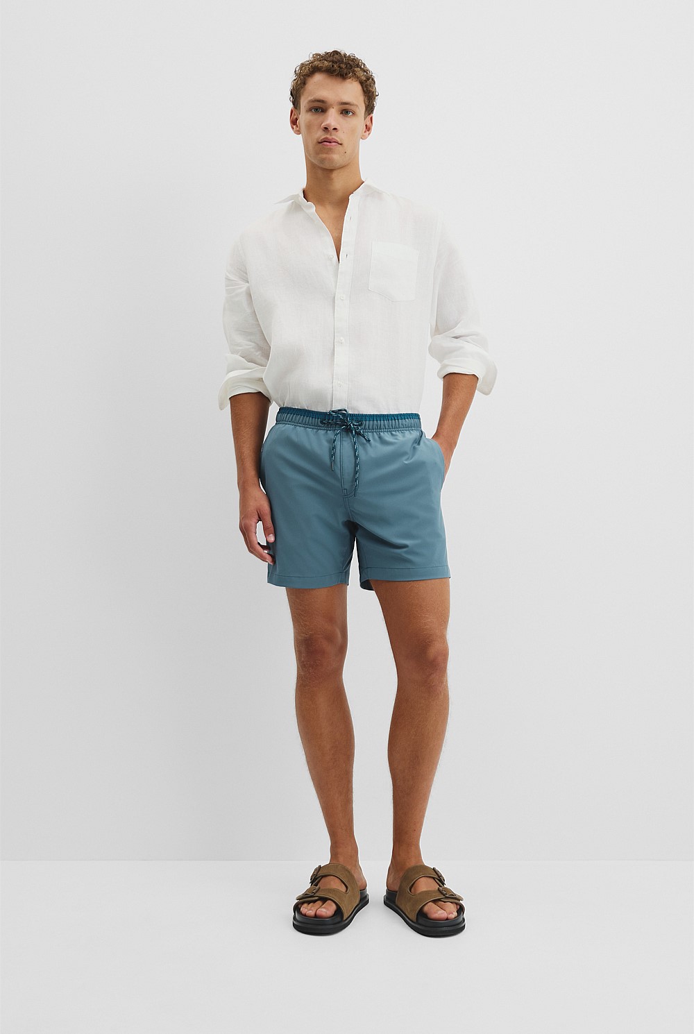 Recycled Polyester Blend Contrast Swim Short