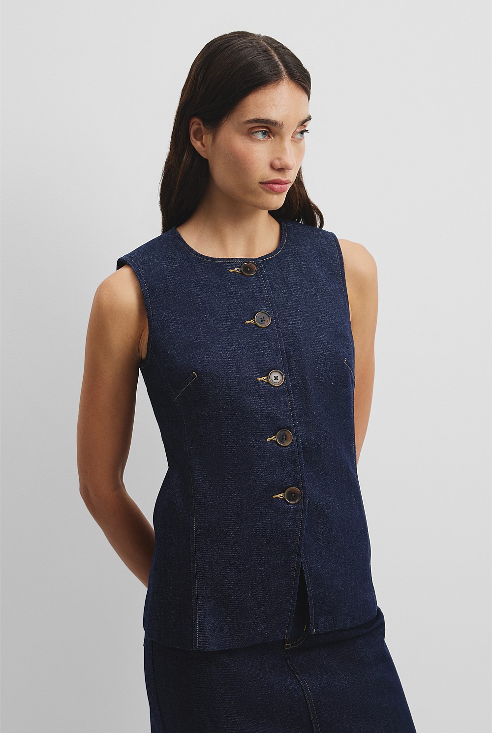 Denim Sleeveless Top
