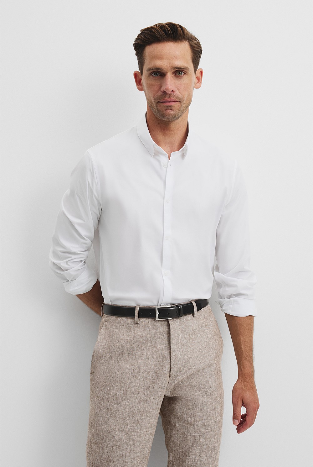 Slim Fit Stretch Cotton Shirt