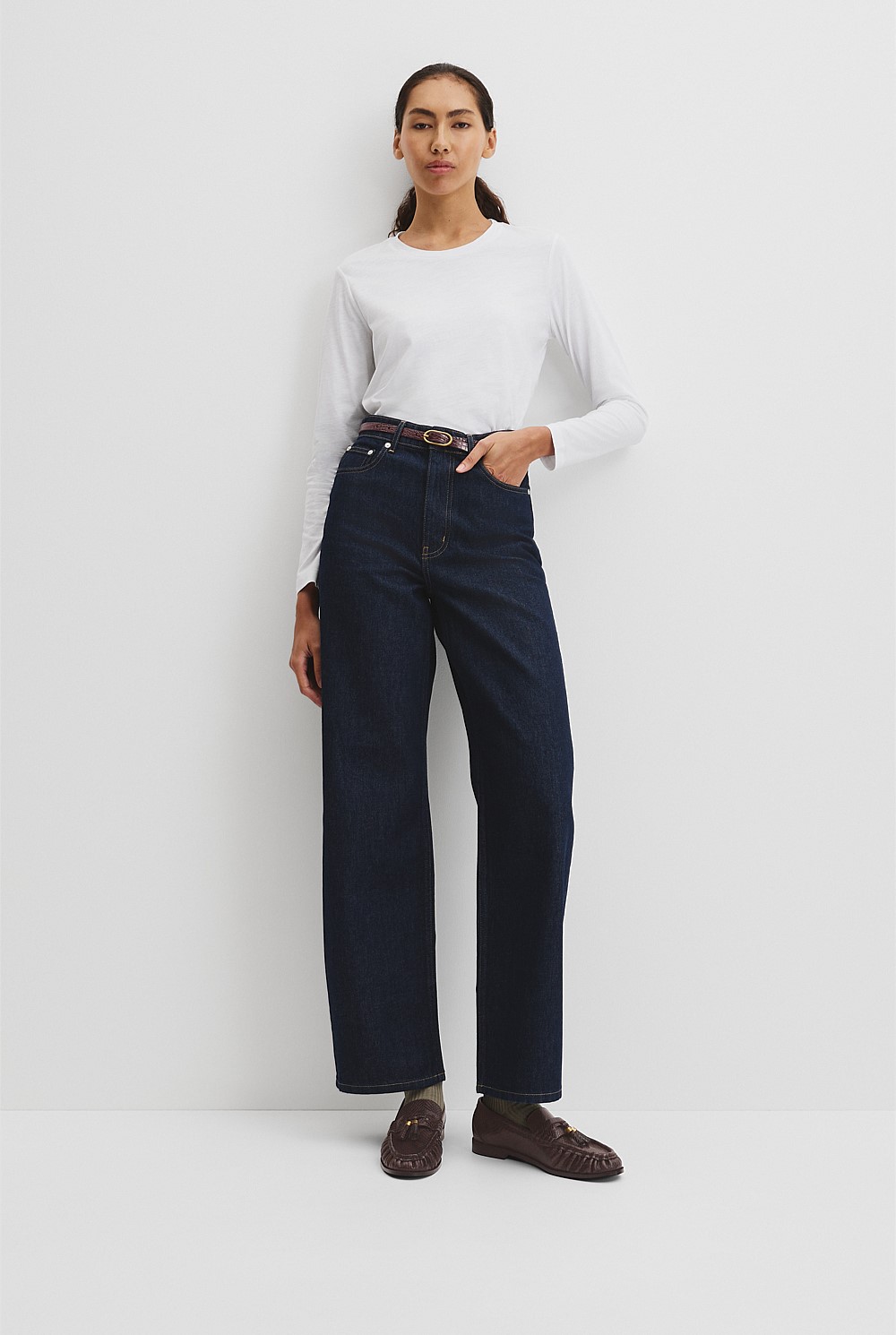 Australian Good Earth Cotton Textured Slub T-Shirt