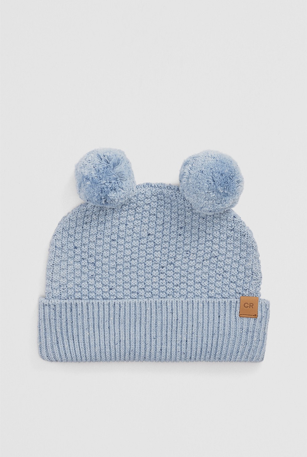 Organically Grown Cotton Cord Pom Pom Knit Beanie