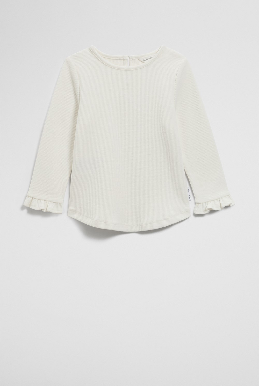 Long Sleeve Soft Frill Rib T-Shirt