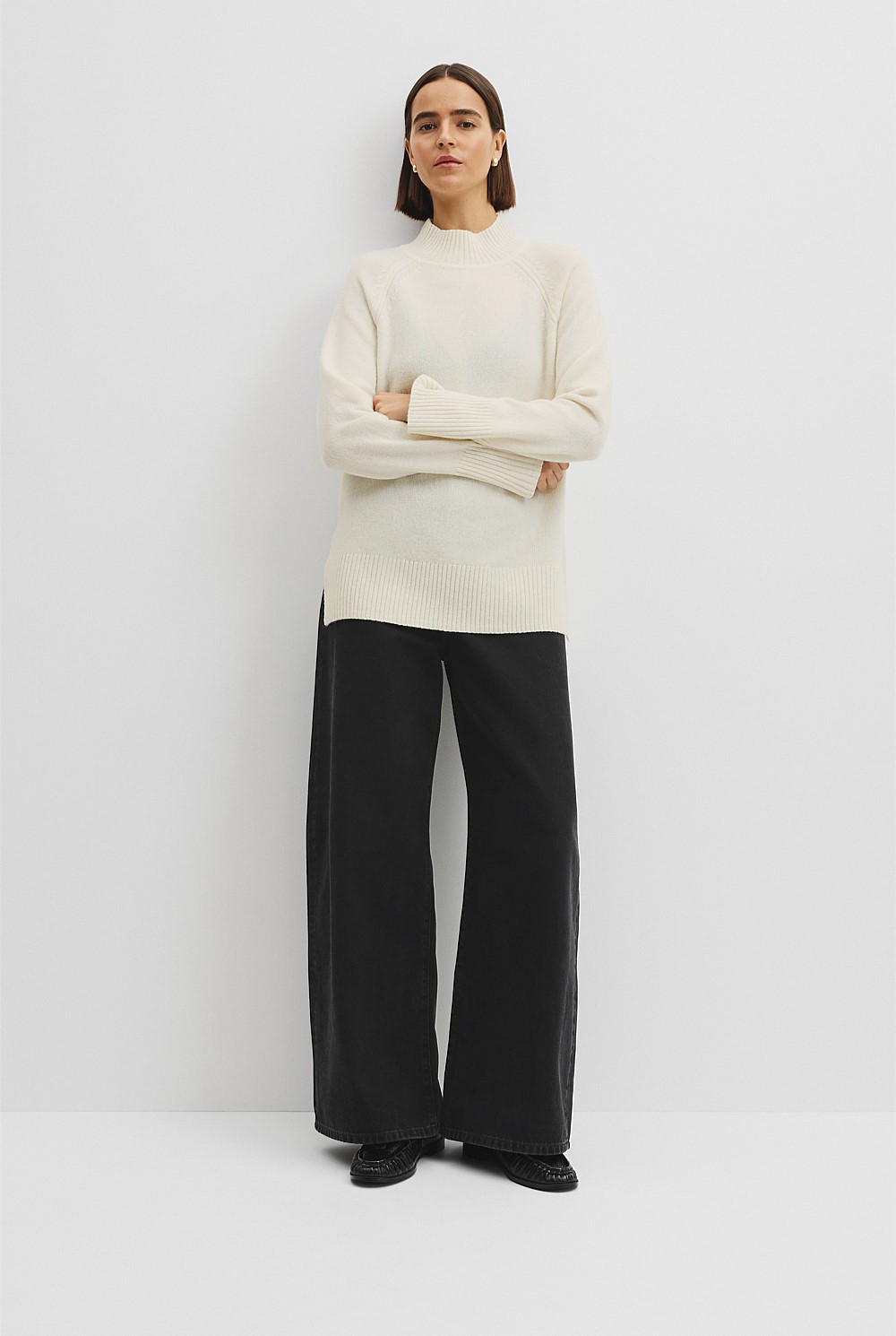 Merino Wool Funnel Neck Knit