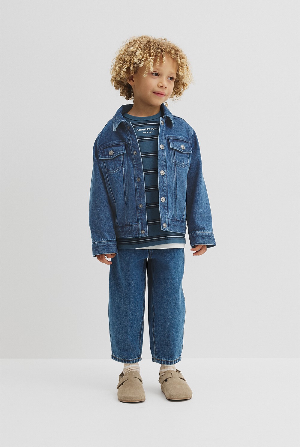 Organically Grown Cotton Stripe Long Sleeve Pique T-Shirt