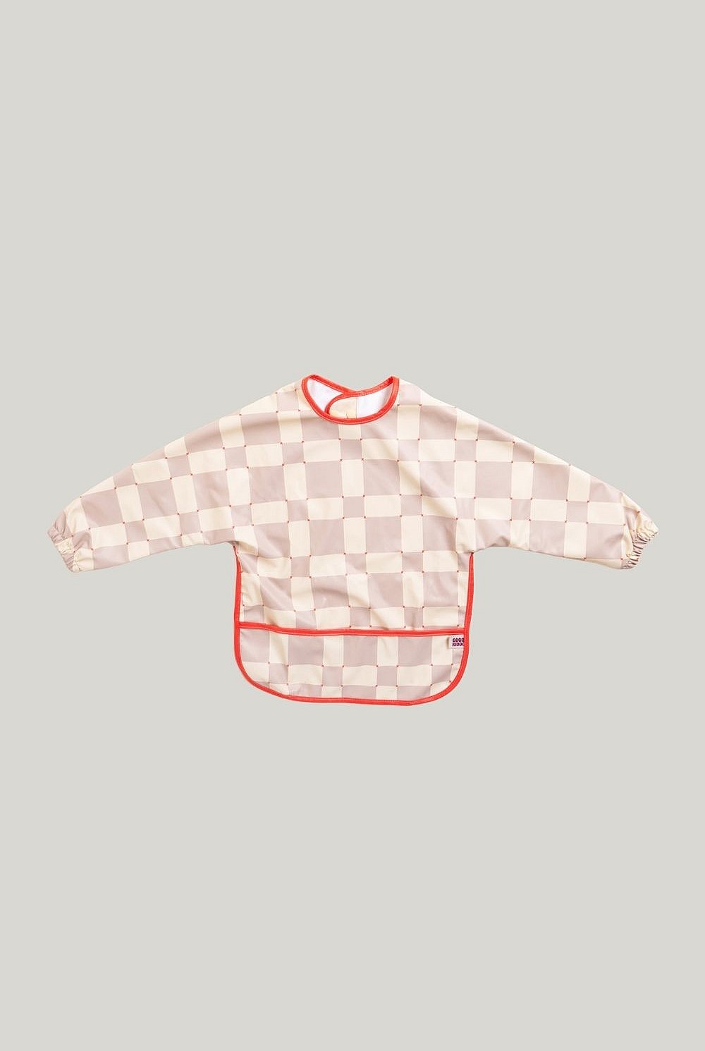 All-covered Smock Bib - Check Beige