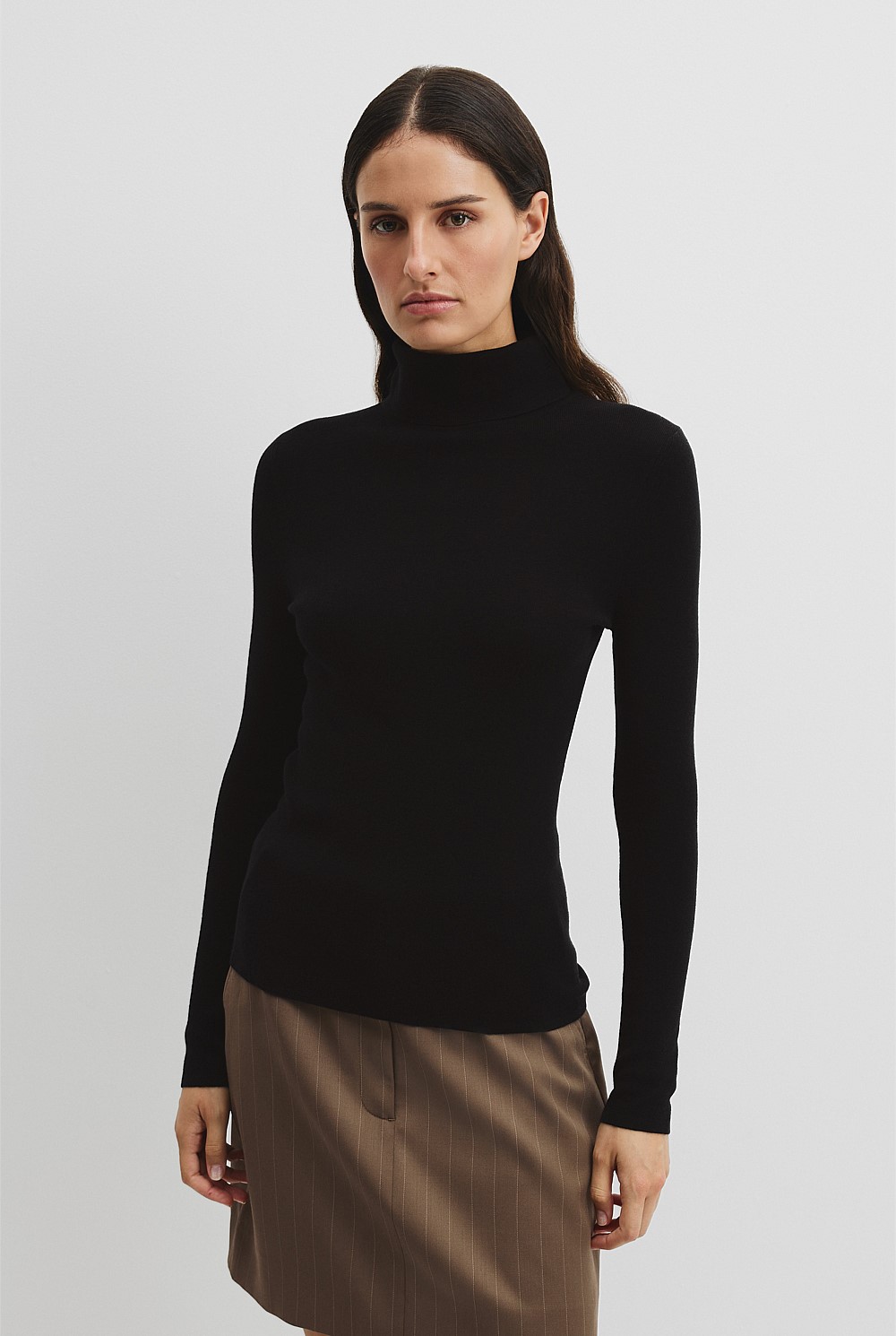 Wool Silk Roll Neck