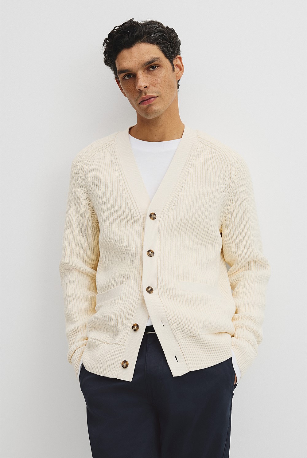 Cotton Rib Cardigan