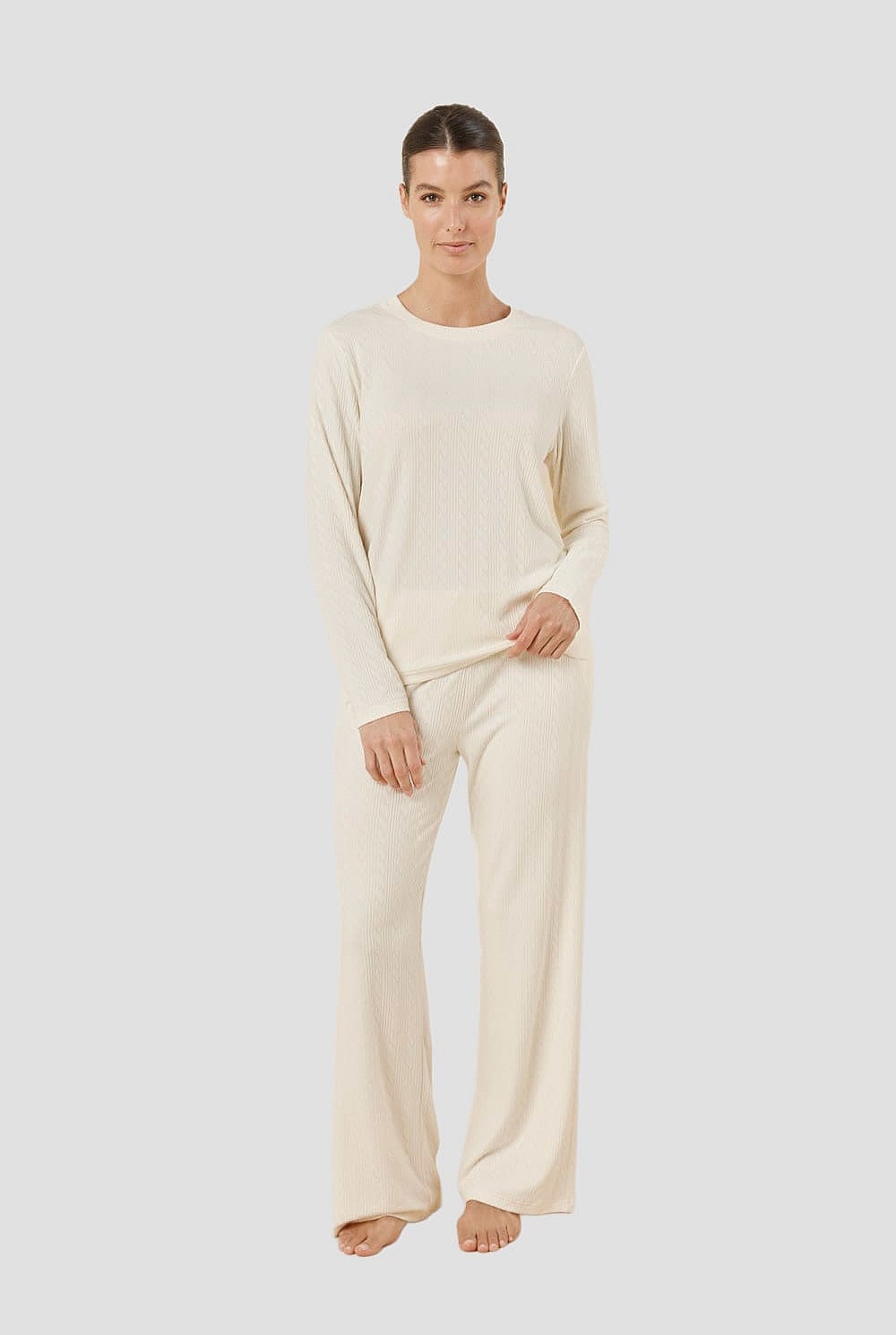 Ellie Lightweight Velour Cable Knit Set