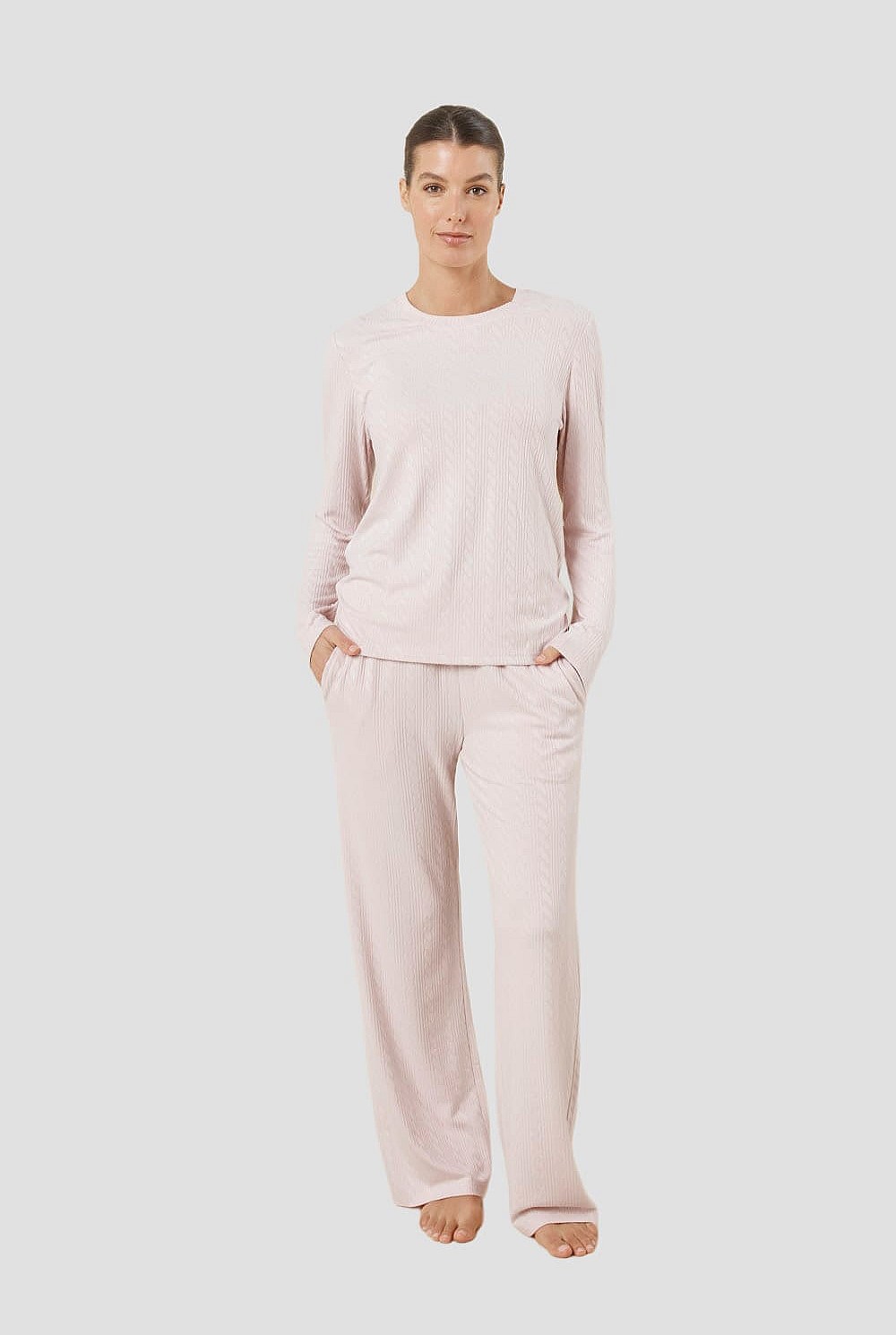 Ellie Lightweight Velour Cable Knit Set