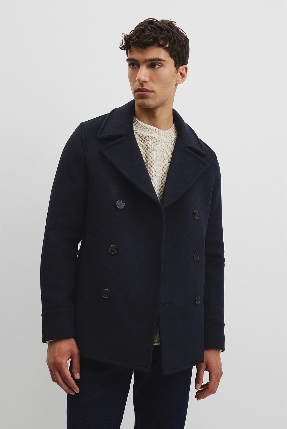 Wool Blend Pea Coat
