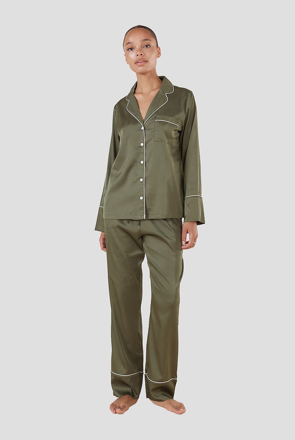 Luella Olive Silky Satin Pj Set