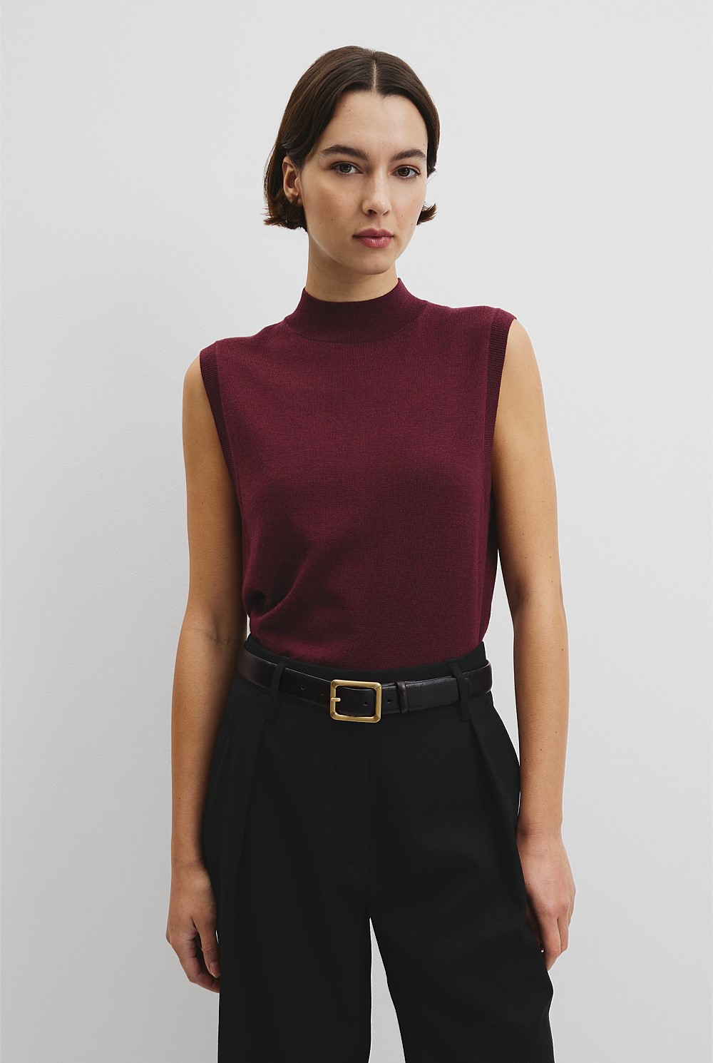 Merino Mock Neck Knit