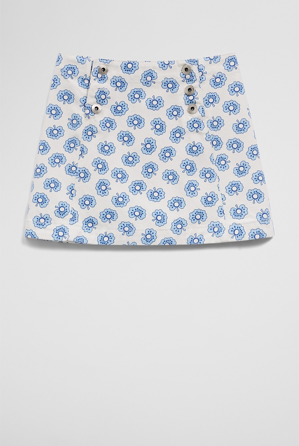 Printed Denim Skirt