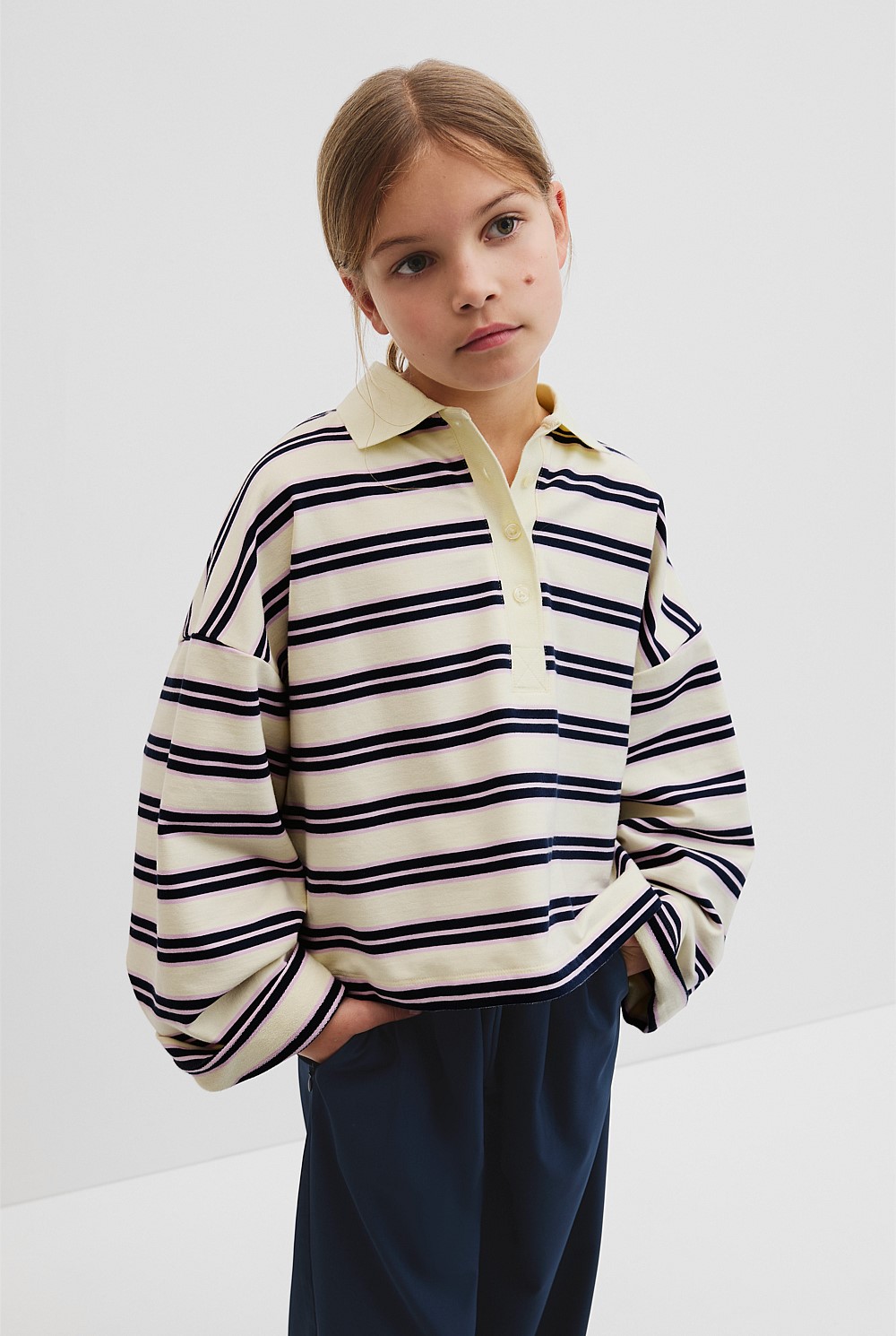 Long Sleeve Stripe Rugby Top