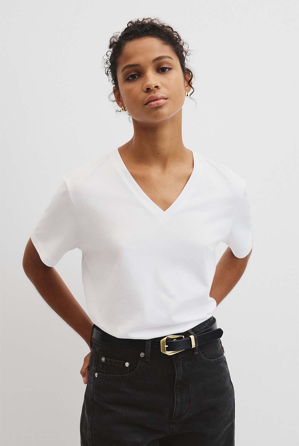 Australian Cotton V-Neck Neck T-Shirt