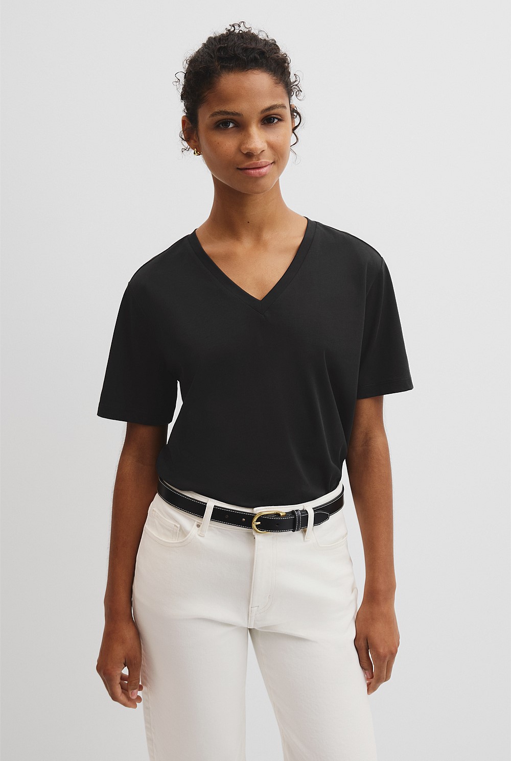 Australian Cotton V-Neck Neck T-Shirt