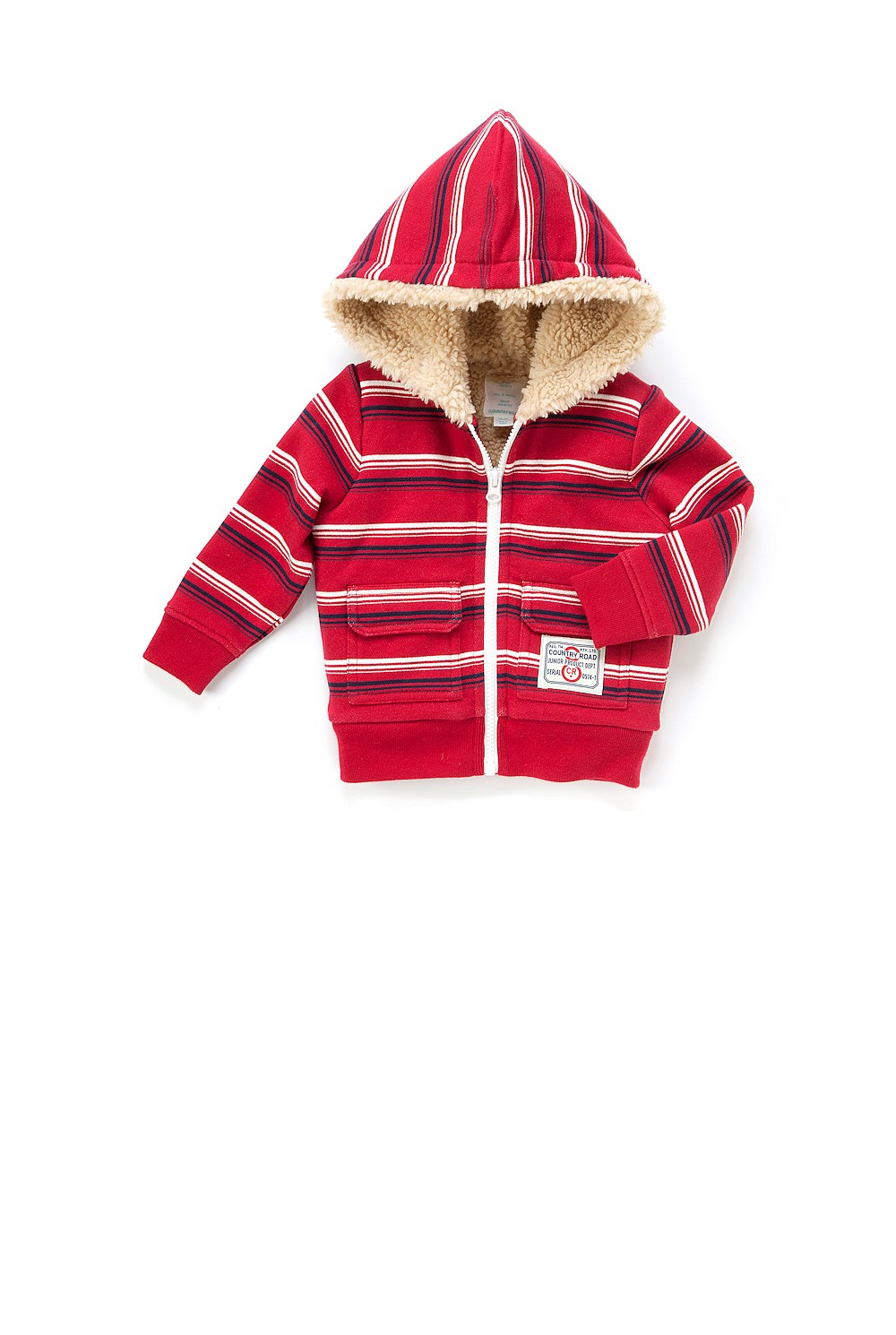 Striped Faux Fur Sweat
