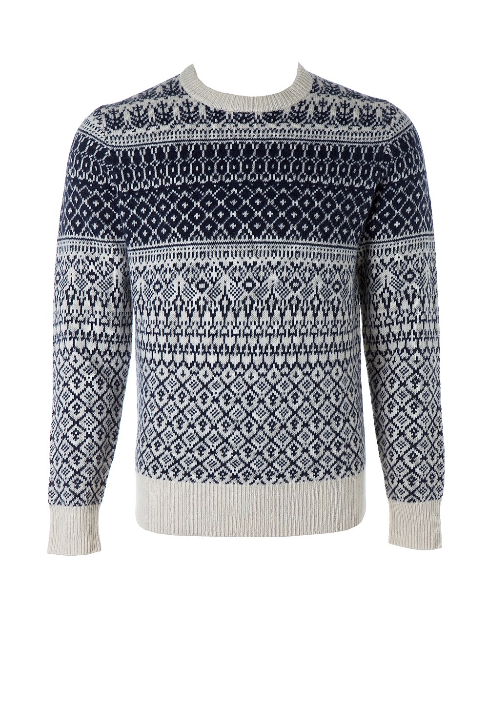 Jacquard Crew Neck Knit
