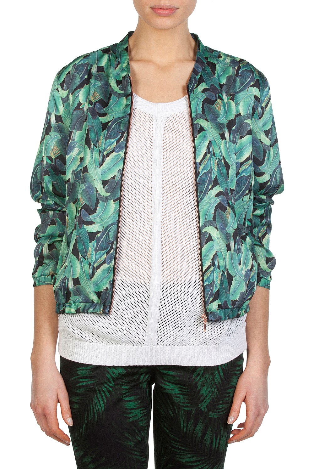 Leaf Print Bomber