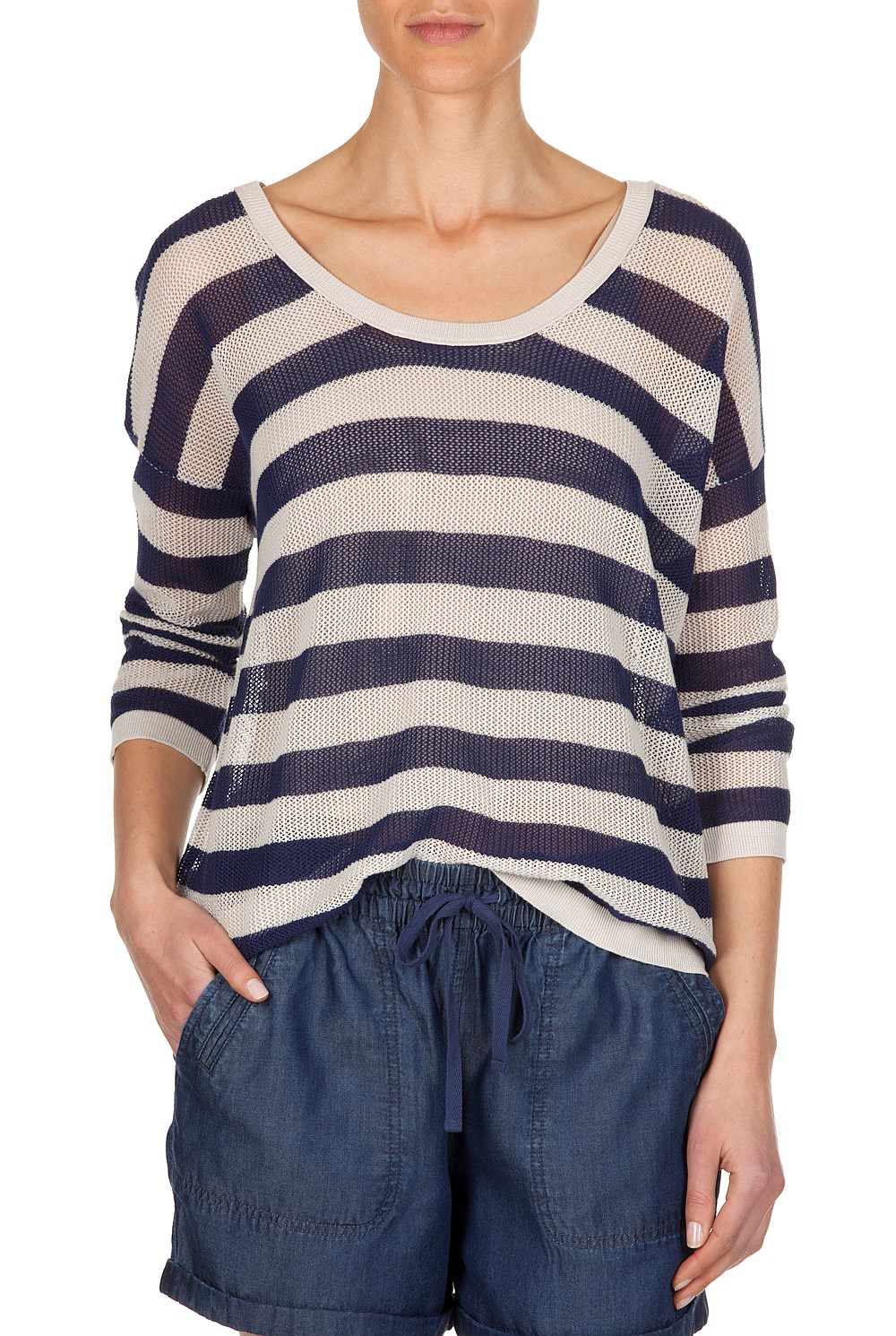 Stripe Mesh Knit