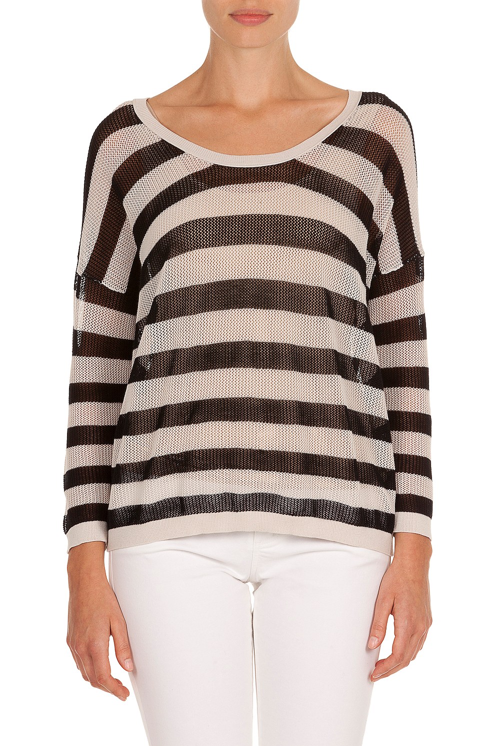 Stripe Mesh Knit