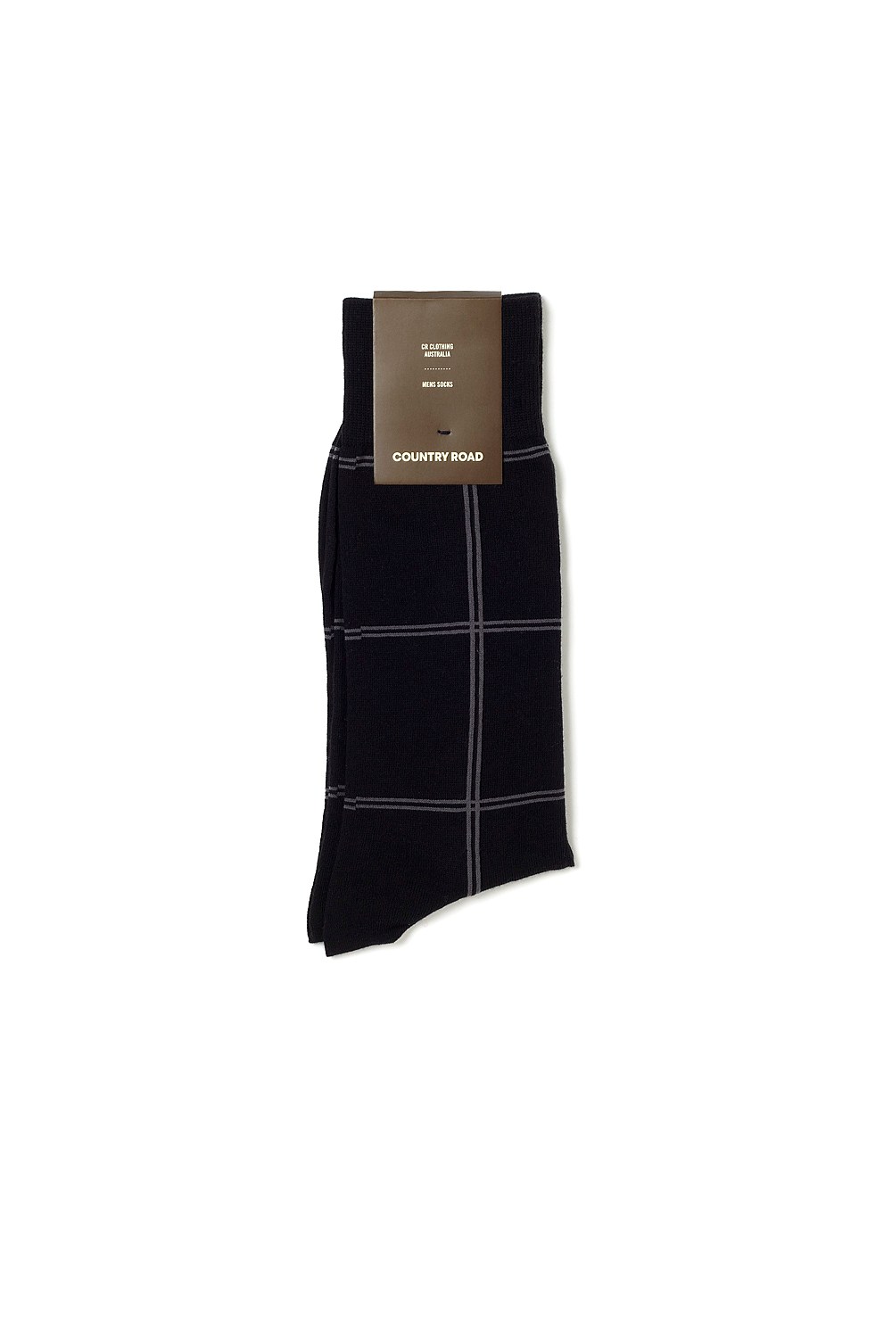 Twin Stripe Window Pane Socks