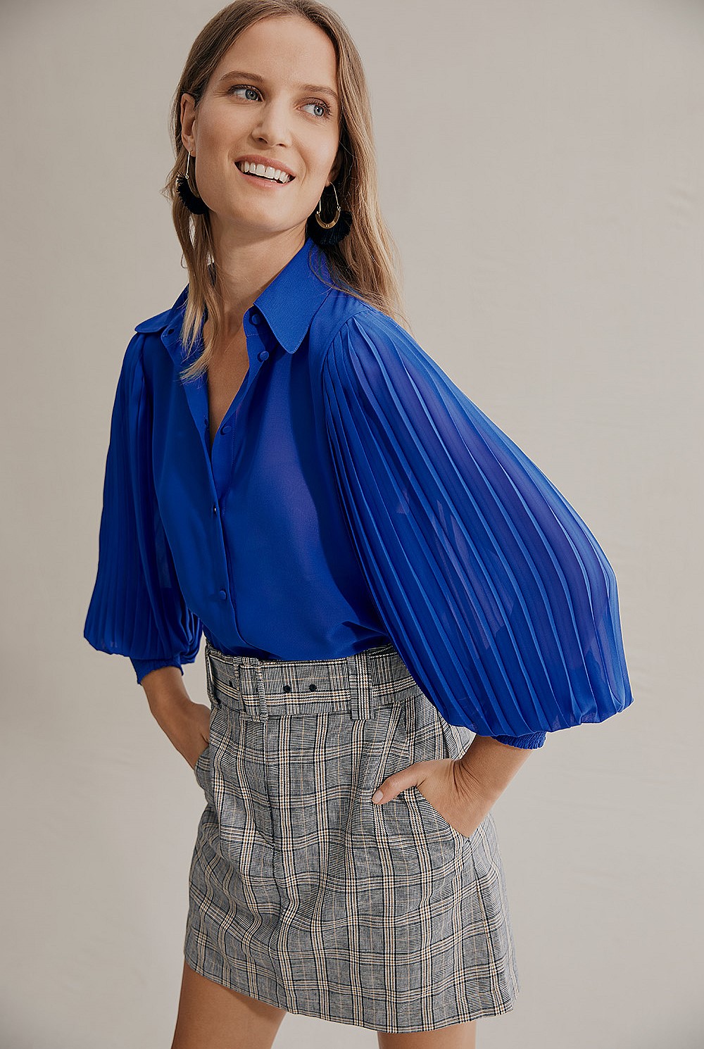 Pleated Sleeve Shirt