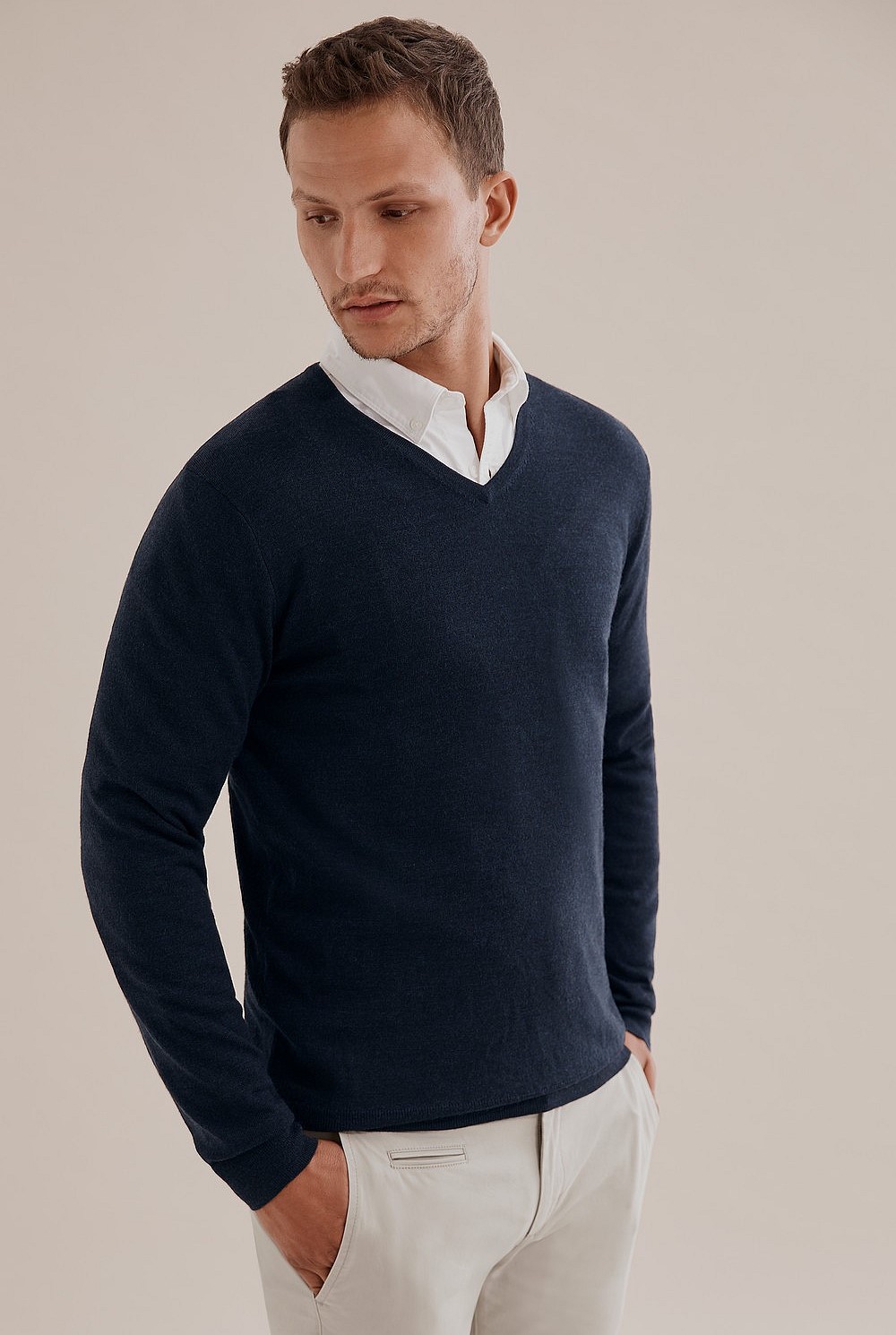 Traceable Merino V-Neck Knit