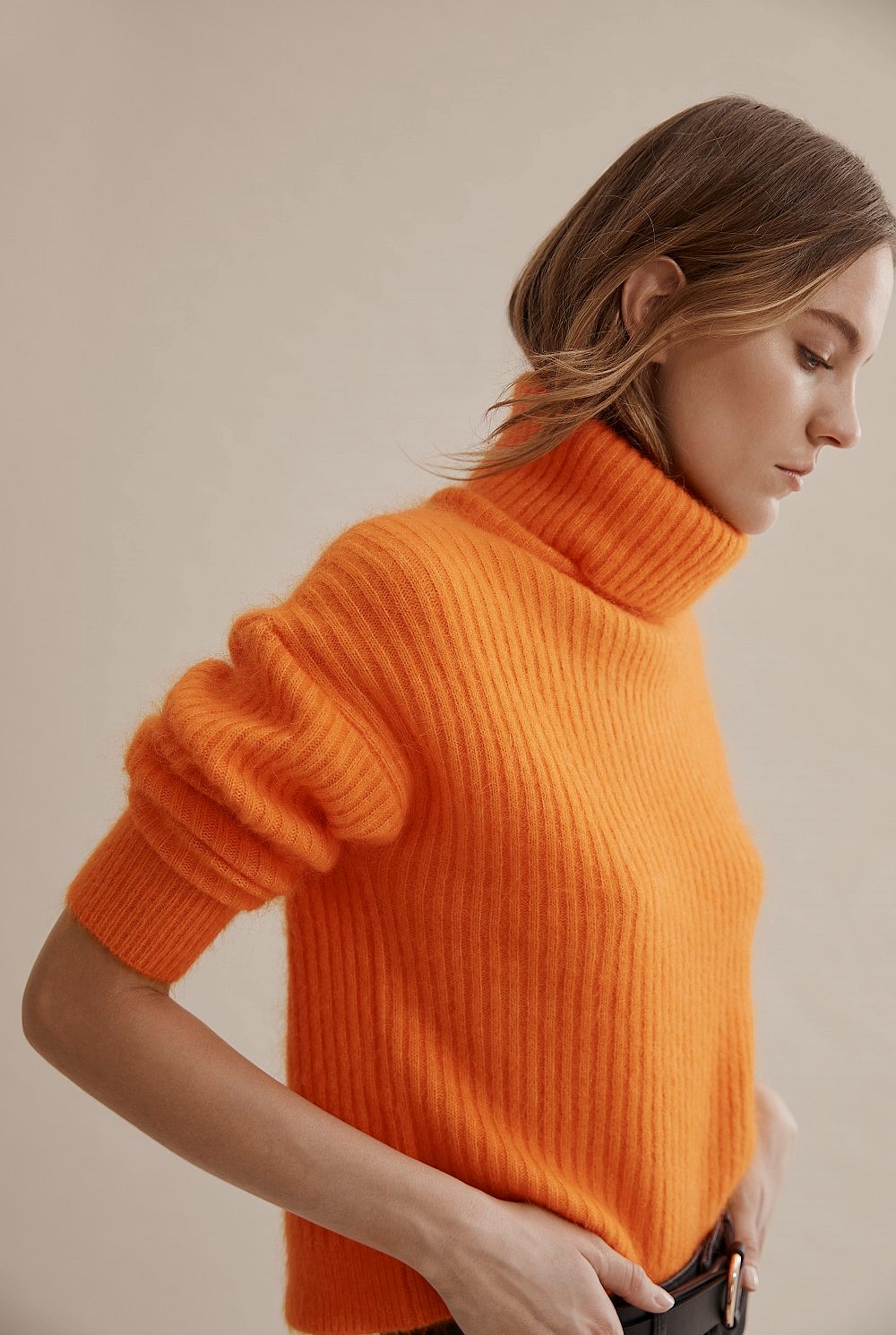 Fluffy Roll Neck Knit