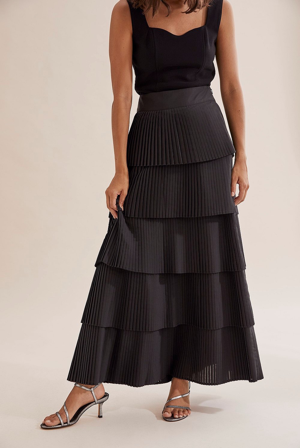 Tiered Midi Skirt