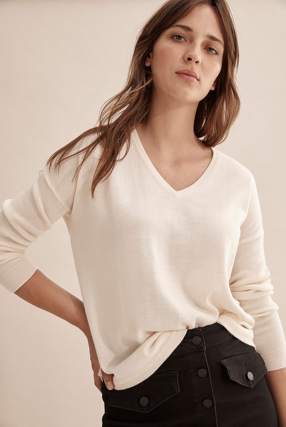 Merino Wool V-Neck Knit