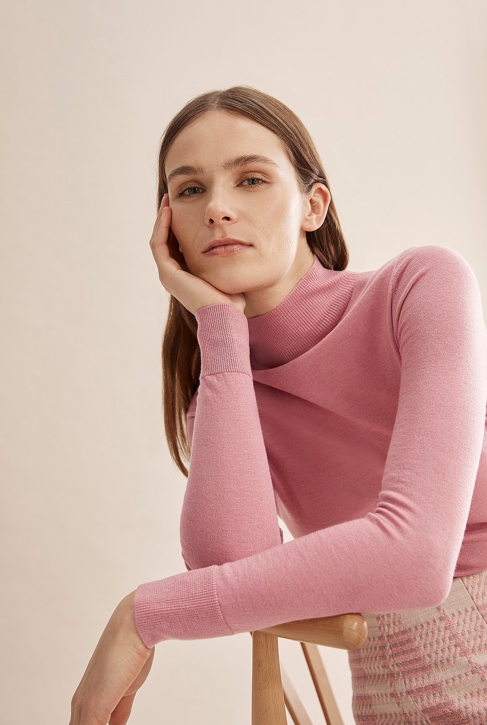 Merino Wool Silk Long Sleeve Knit
