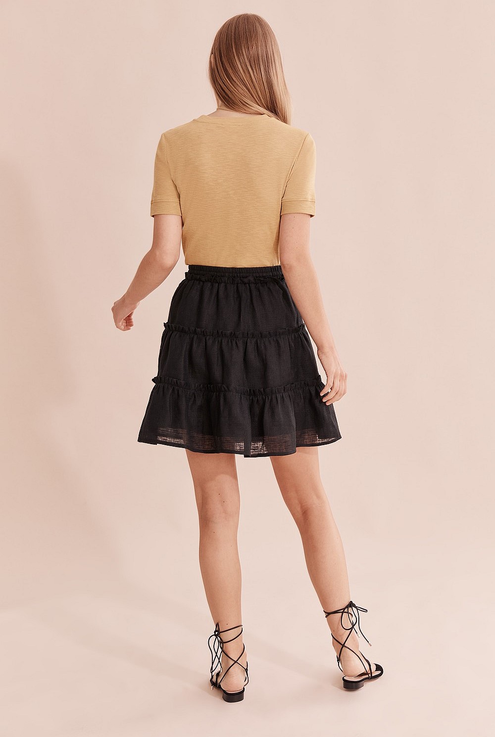 Textured Organically Grown Linen Mini Skirt