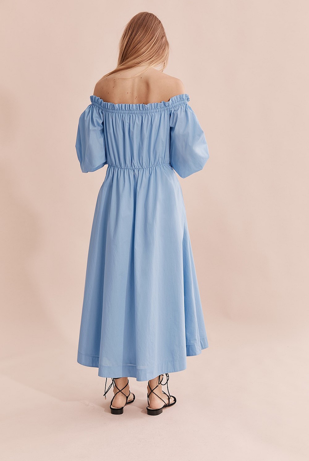 Off Shoulder Tuck Dress