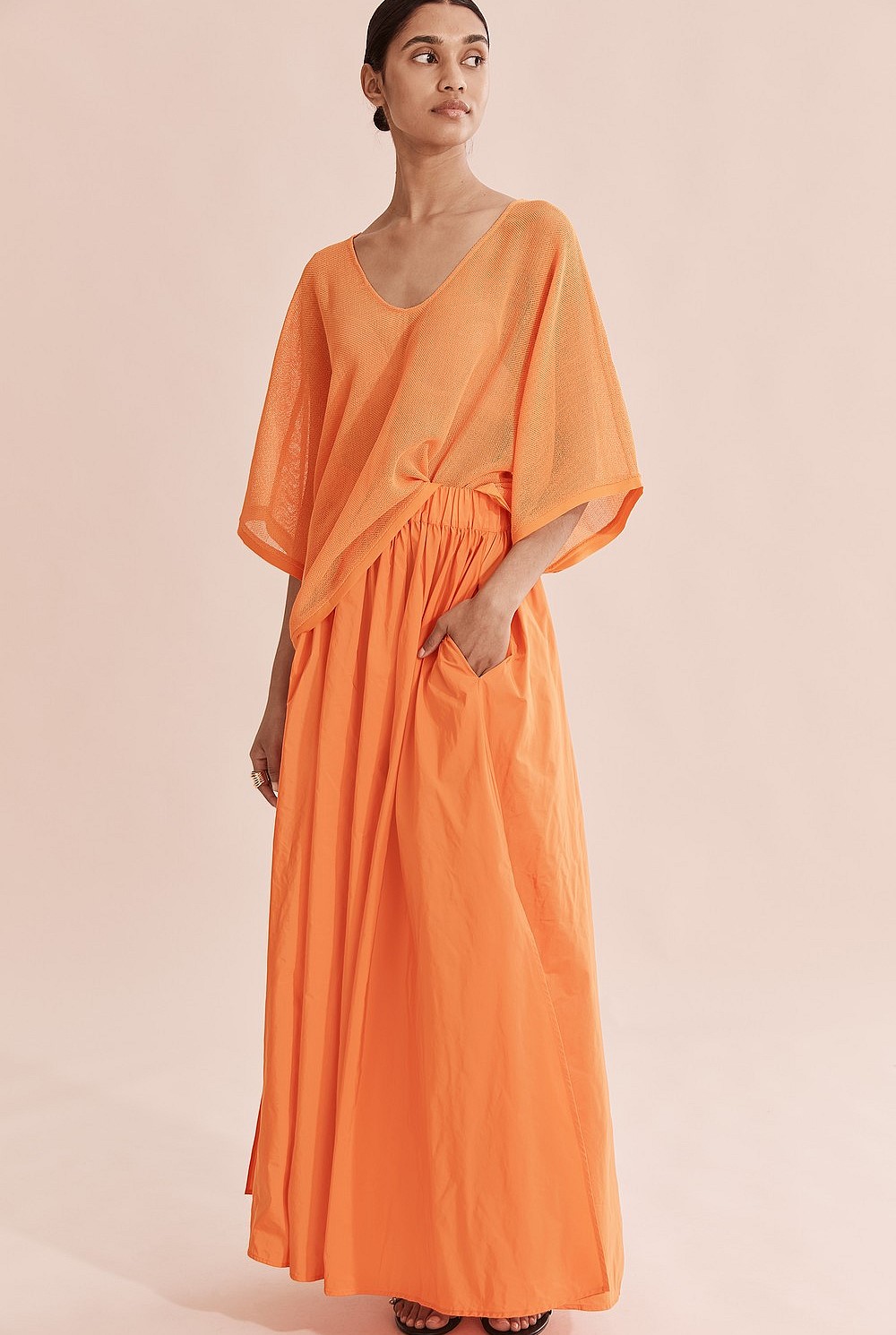 Mesh Kimono Sleeve Top